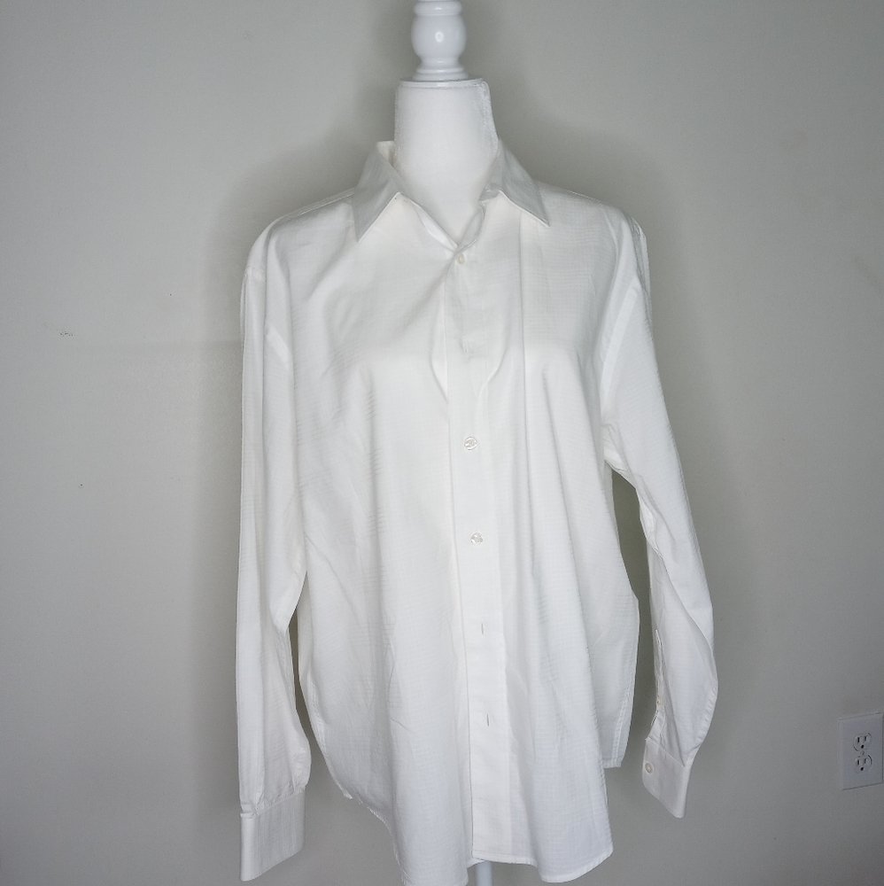 Perry Ellis Men Dress Shirt Bright White Size L